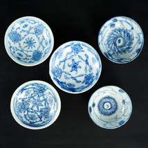 Chinese Kitchen Qing Blue and White Sauce Dishes – Lot of 5 - £34.24 GBP