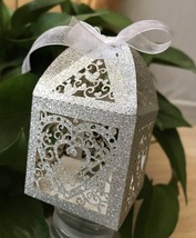 100pcs Laser Cut Wedding Gift Boxes,Candy Boxes,Chocolate Boxes,Wedding ... - £37.92 GBP