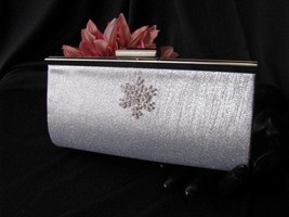 Silver Sparkle, Bridal Wedding Bag, Clutch, Formal Wear, Rhinestone Snow... - £31.90 GBP