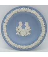 Vintage Wedgwood Jasperware Royal Wedding 1986 White and Blue Trinket Dish - $280.60 MXN