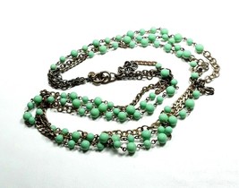 J CREW Multi Strand Faux Turquoise Blue Beaded Necklace  - £11.04 GBP