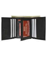 Leather Wallet RFID Blocking Black ID Window Safety ID Theft Protection New - $26.42 CAD