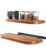Batoda 17&quot; Acacia Wood Floating Shelves Wall Mounted, Acacia, 17 Inch Le... - $847.94 MXN