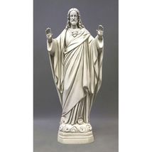 Jesus Christ Sacred Heart Blessing Christian sculpture statue 26" - $226.71