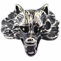 Wolf Ring Mens Silver Stainless Steel Wolverine Band Sizes 8-15 Wolves - £10.21 GBP