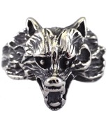 Wolf Ring Mens Silver Stainless Steel Wolverine Band Sizes 8-15 Wolves - £10.40 GBP