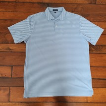 Peter Millar Polo Shirt Men&#39;s XL Crown Crafted Blue Striped Performance ... - $29.65