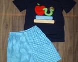 NEW Back to School Book Worm Apple Boutique Boys Shorts Outfit Set - $16.99