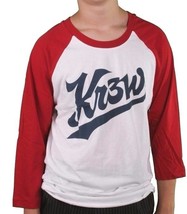 Kr3w Skate Rosso Bianco Blu Ballpark Raglan 3/4 Maniche T-Shirt K56027 Nwt - £11.97 GBP