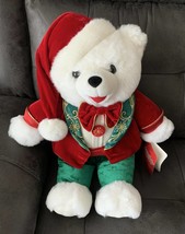 2006 Dan Dee Snowflake Teddy Bear Christmas Holiday White Stuffed Plush 18&quot;  - £30.55 GBP