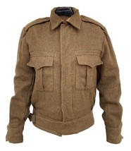 WW2 Reproduction British 37 Pattern Battle Dress Uniform Wool Tunic-Khaki Color - £71.48 GBP