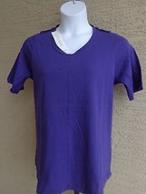  Being Casual Cotton Jersey Tunic Top with Epaulettes 2X  Purple - £9.12 GBP