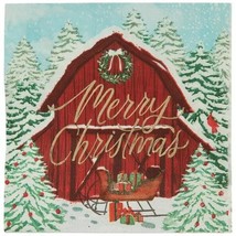 Design Studio Merry Christmas Snowy Barn Napkins 4.92in x 4.92in 120 Count - $14.84