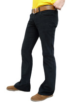 Mens RETRO BOOTCUT Flares Black Corduroy Flared PANTS indie 70s 60s Hipp... - $64.90