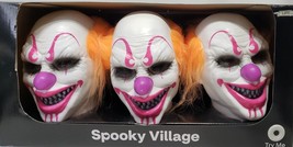 Set Of 3 Spooky Village Halloween Lights Up Clown Pathway Markers 60 Inch - $55.43