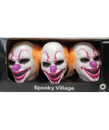 Set Of 3 Spooky Village Halloween Lights Up Clown Pathway Markers 60 Inch - $55.43