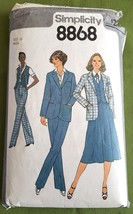 Simplicity Pattern #8868 Misses Size 10 Pants Skirt Vest Unlined Jacket 1970&quot;s  - £5.19 GBP