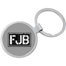 FJB Vintage Gray Flag Keychain - Includes 1.25 Inch Loop for Keys or Bac... - £8.58 GBP