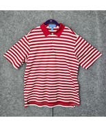 Fairway &amp; Greene Golf Polo Shirt Men Med Red White Striped Performance C... - $15.88