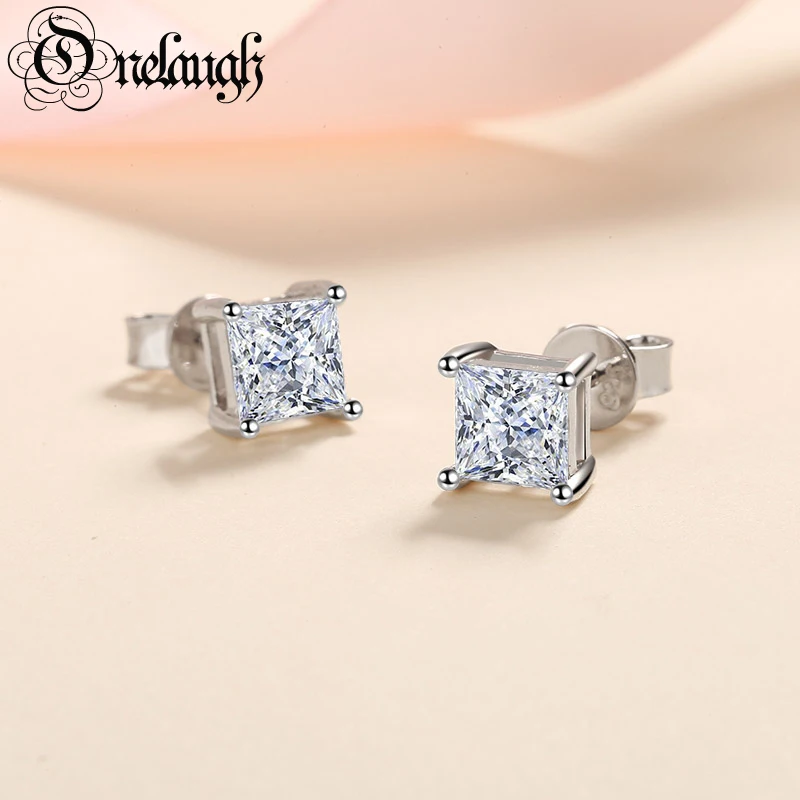 Real 1.2-4 Carat Moissanite Stud Earring for Women Men Solid 925 Sterling Silver - £120.40 GBP