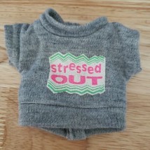 Stressed Out Tshirt or Sweatshirt for Stuffed Animal 3&quot; x 3&quot; Laying Flat Gray - £6.29 GBP