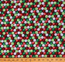Cotton Christmas Gumballs Candy Gum Balls Drops Fabric Print by Yard D402.79 - £10.16 GBP