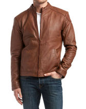 Mens Leather Jacket Stylish Genuine Lambskin Motorcycle Bomber Biker - $170.99