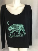Billabong Black Long Sleeve Top with Green Bear &amp; Moon Calilove  Design ... - $14.01