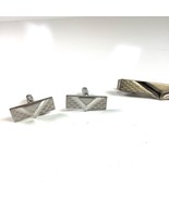 Vintage Art Deco MCM Mid Century Modern Cuff Links Tie Clasp Matching Set - $247.09 MXN