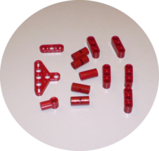  13 Used Lego Dark Red Technic Pin Joiner Round Liftarm Thick 62462 - 32523 - £7.93 GBP