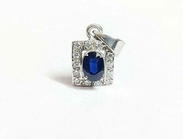 Genuine Blue Sapphire Pendant Silver Pendant High Quality - £26.47 GBP