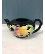 Vtg 80’s 90’s Colorful Koi Fish Decor Black Teapot Tropical Reef Tea Pot... - £19.82 GBP