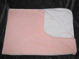 POTTERY BARN KIDS Pink/White Chamois Reversible Stroller Baby Blanket - £24.91 GBP