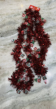 1 PK Red Garland with Gnomes Holiday Xmas Winter Decor Party 9ft - $11.68