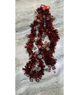 1 PK Red Garland with Gnomes Holiday Xmas Winter Decor Party 9ft - £9.48 GBP