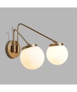 Double Globe Brass Articulated Light Wall Lamp Beside Sconce Light - £172.09 GBP