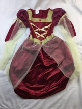 Princess renaissance dress costume Size No Tag Girls 6/7? Red Gold - £19.45 GBP