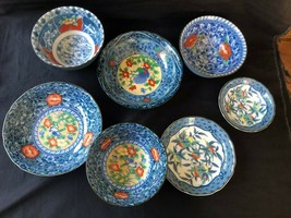 Antigüedad Japonés Porcelana Conjunto De 7 Tazones/Platos. Alle Marcada ... - £84.13 GBP