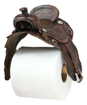 Ebros Western Tooled Pattern Horse Saddle Decorative Toilet Paper Holder... - $38.99