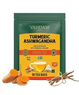VAHDAM, ORGANICS  Turmeric Ashwagandha  Tea Bags (50 Count) 100% Pure He... - £15.52 GBP