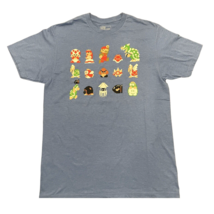 Super Mario Bros 8 Bit Game T-shirt Blue Men Sz L Mario Toad Toshiba Princess - £10.46 GBP