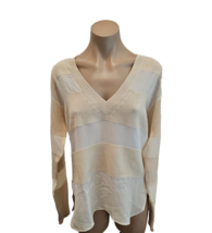 CHLOE Neutral Paneled Wool and Silk Blend Sweater $1750 - Size Medium - £366.55 GBP