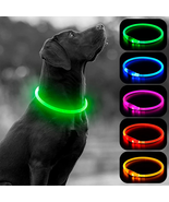 HIGO LED Dog Collar Light, USB Rechargeable Flashing Dog Collars, TPU DI... - £14.87 GBP