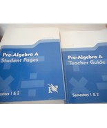 K12 Pre Algebra A Teacher&#39;s Guide &amp; Student Pages Semesters 1 &amp; 2 - $32.99