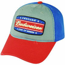 Budweiser Men&#39;s Vintage Distressed Genuine King of Beers Cotton Snapback Hat Cap - £7.16 GBP