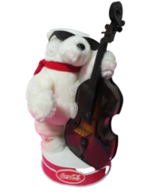Vintage 90s Coca Cola Christmas Animated Jazz Polar Bear Playing Bass 14.5&quot;T - £20.35 GBP
