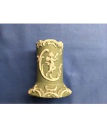 Schafer Vater Teal Green Jasperware Miniature Vase Cherub3&quot; CG - $937.68 MXN