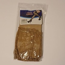 Brown Lace Top Thigh High Fishnet Stockings 1 pair size Small/Medium New - $4.99