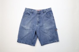 Vtg 90s Streetwear Mens 38 Distressed Baggy Big Pocket Denim Jean Shorts Jorts - £62.02 GBP