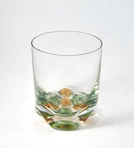 Old Fashion Glass Clear Colored &amp; Sculptured Bottom Vintage 1950&#39;s - £5.54 GBP